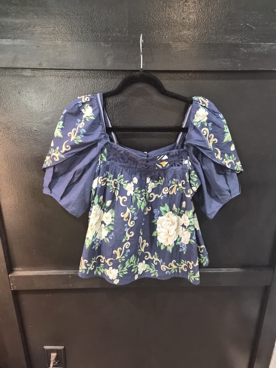 FARM Rio Tops - FARM Rio |  Navy Floral Top | Size Medium